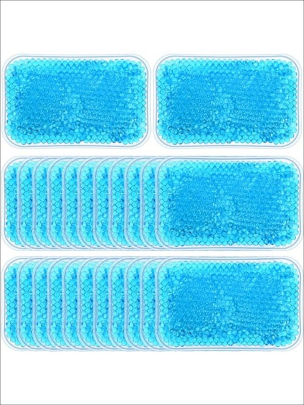 24 Pc Gel Bead Hot Cold Ice Packs 4 x 6 Reusable PVC Compress